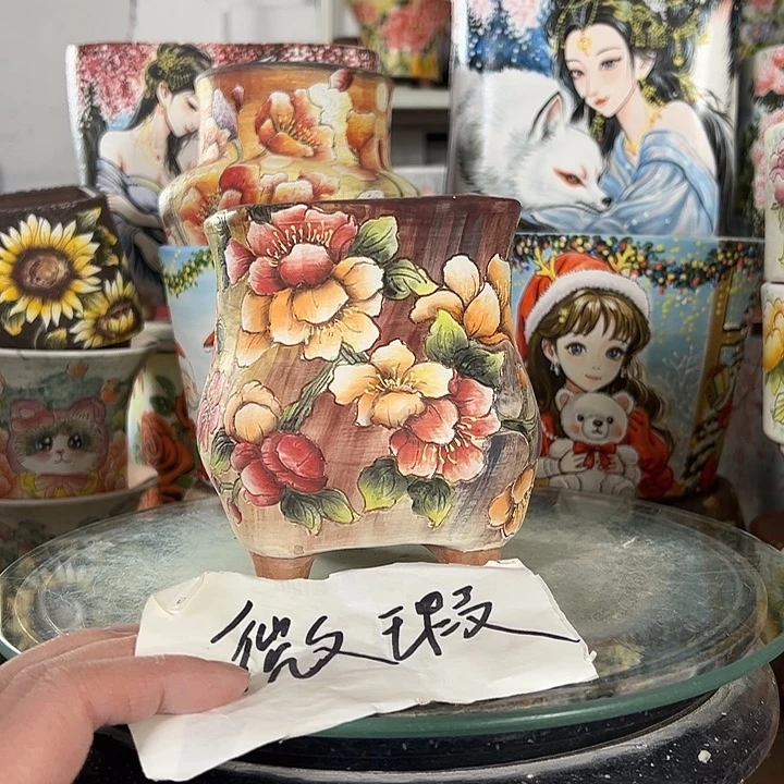 景德镇手绘花盆性价比超高