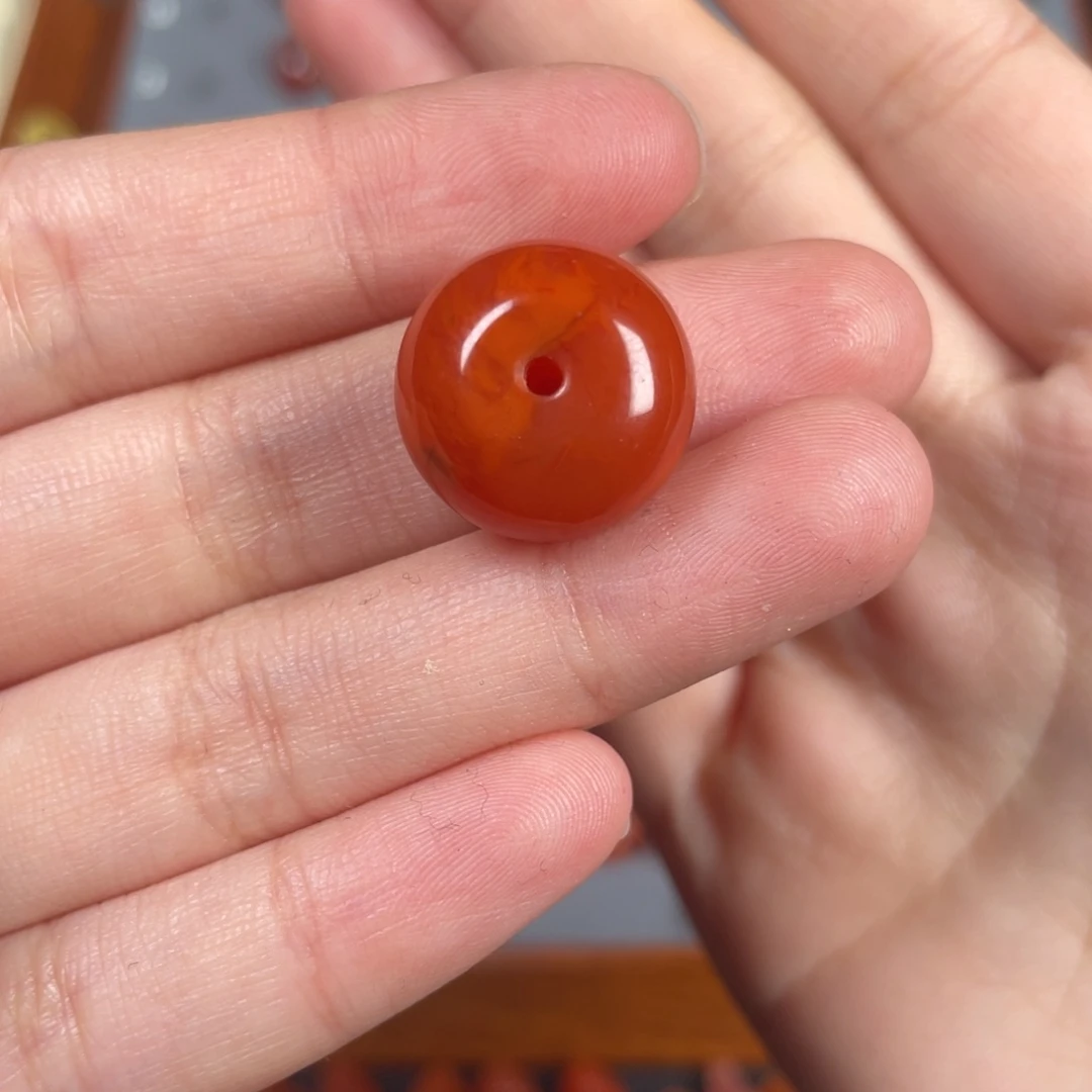 南红玛瑙平安扣未镶嵌无**毛