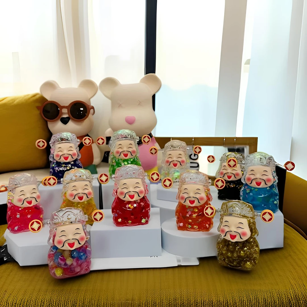 〖老大对对碰〗新年财神爷夜光流沙diy手工摆件