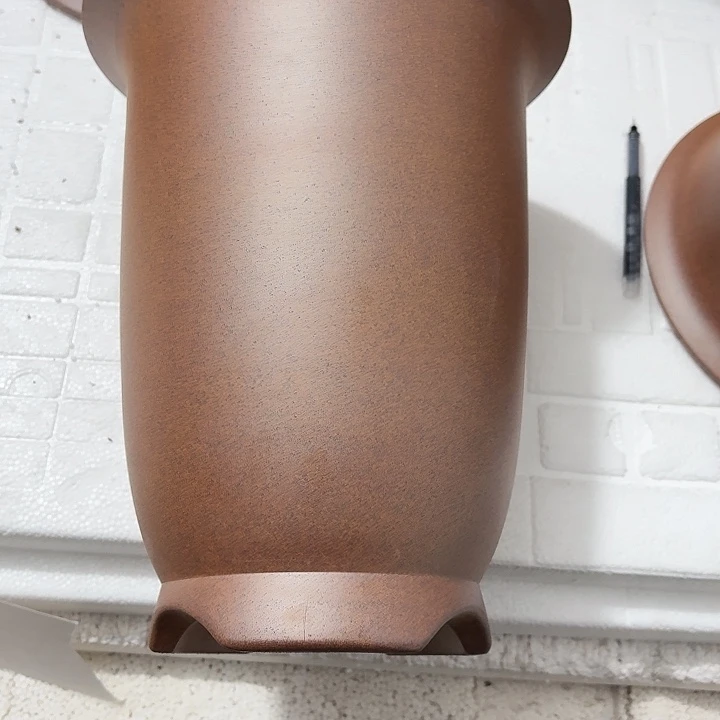 紫砂花盆火*微瑕柴烧大金钟5号