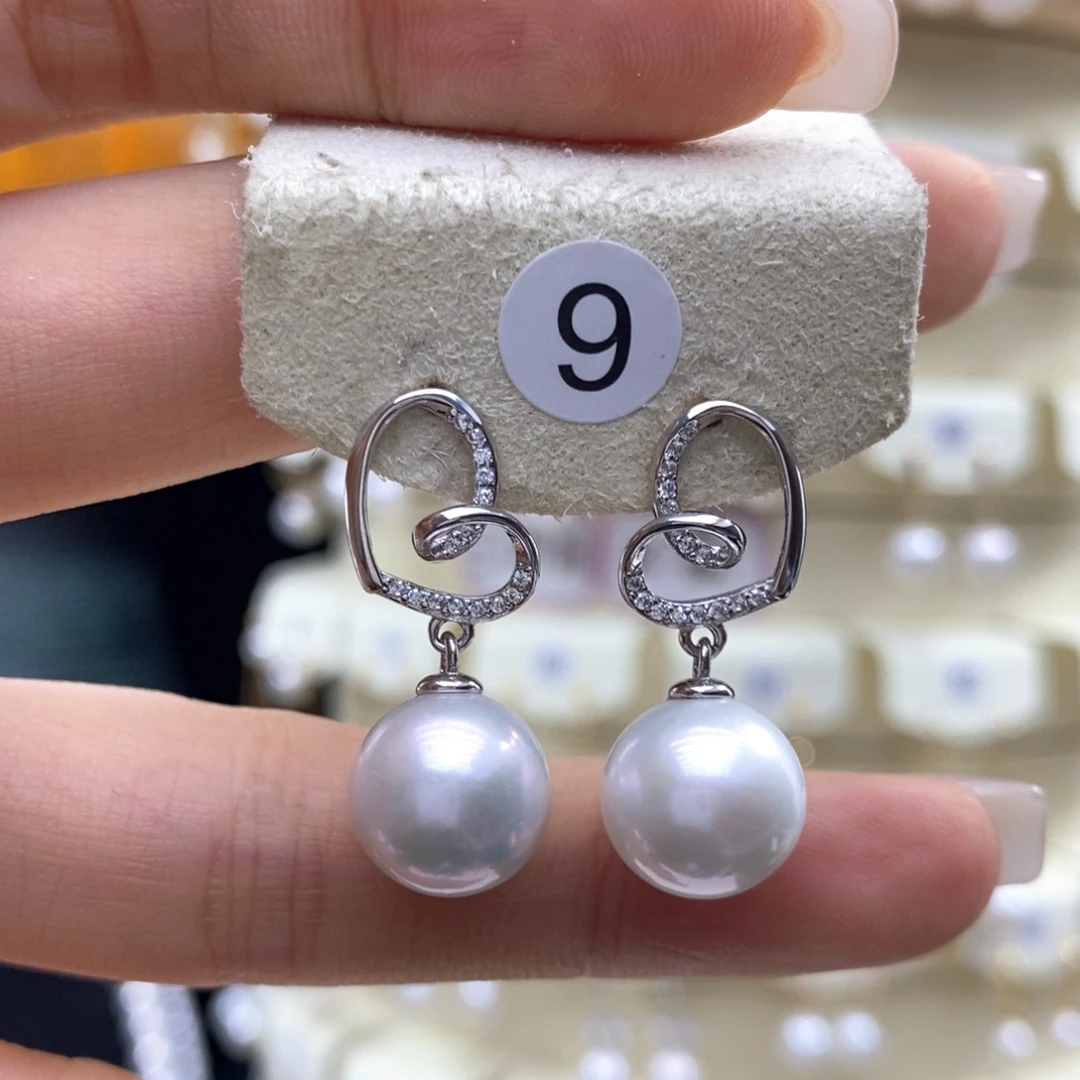 淡水珍珠耳饰银S925镶嵌