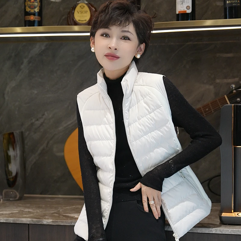 【暖调轻盈】90白鹅绒双拉链外套无袖羽绒 5776