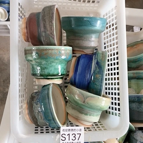 紫砂花盆137微瑕品口径7厘米左右的