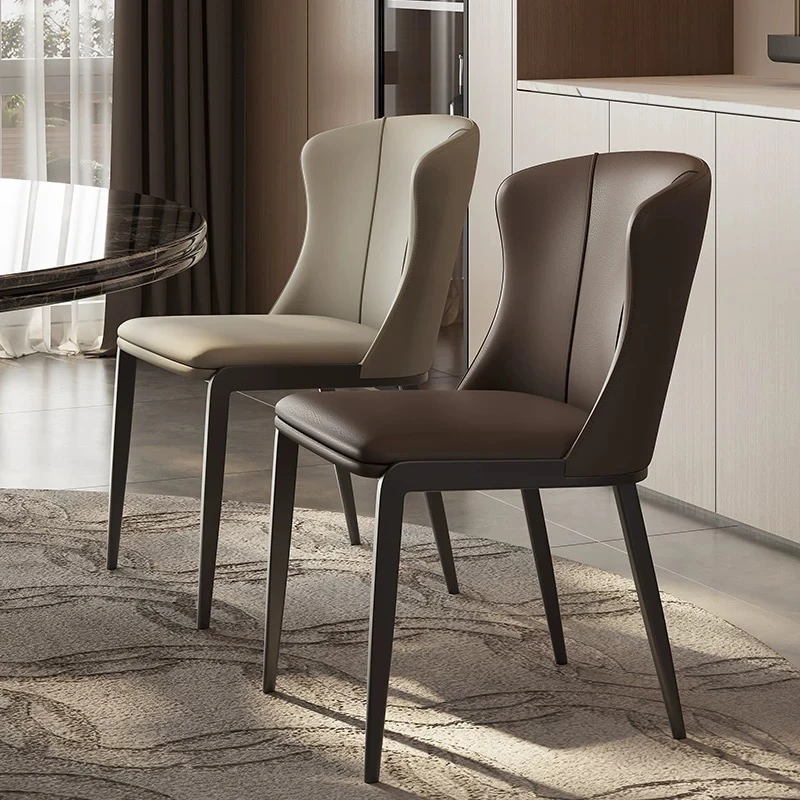 《娜琳椅》简约现代设计师餐厅家用真皮餐椅轻奢北欧餐桌椅子