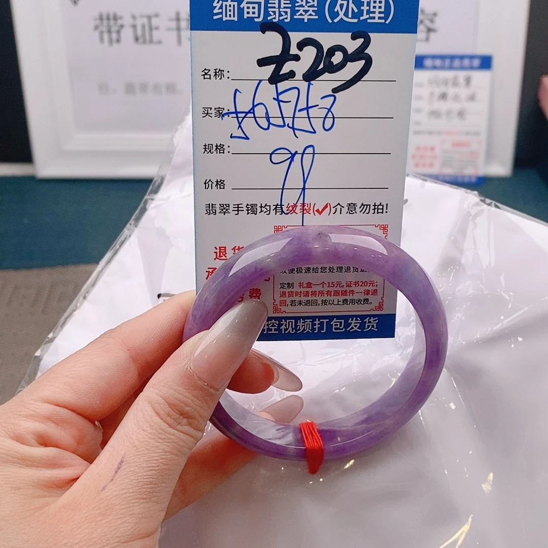 翡翠手镯未镶嵌缅甸翡翠手镯处理微包容Z203