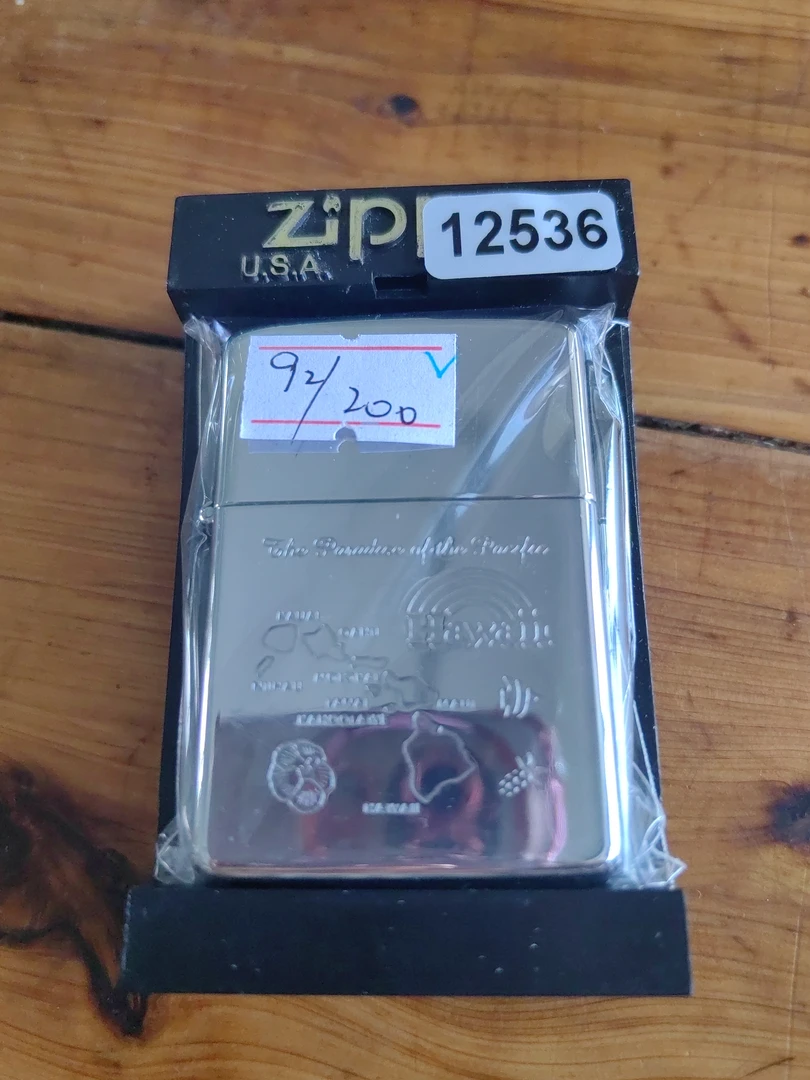 Zippo打火机回血92J镀铬镜面夏威夷彩虹-12536