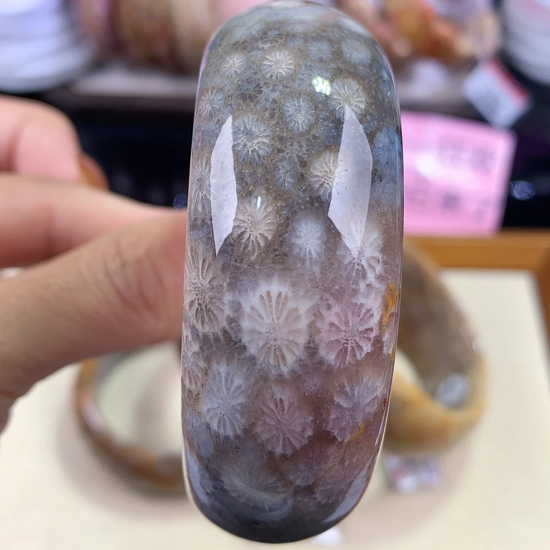 硅化珊瑚（珊瑚玉）未镶嵌吊坠(赠链)40号54圈口
