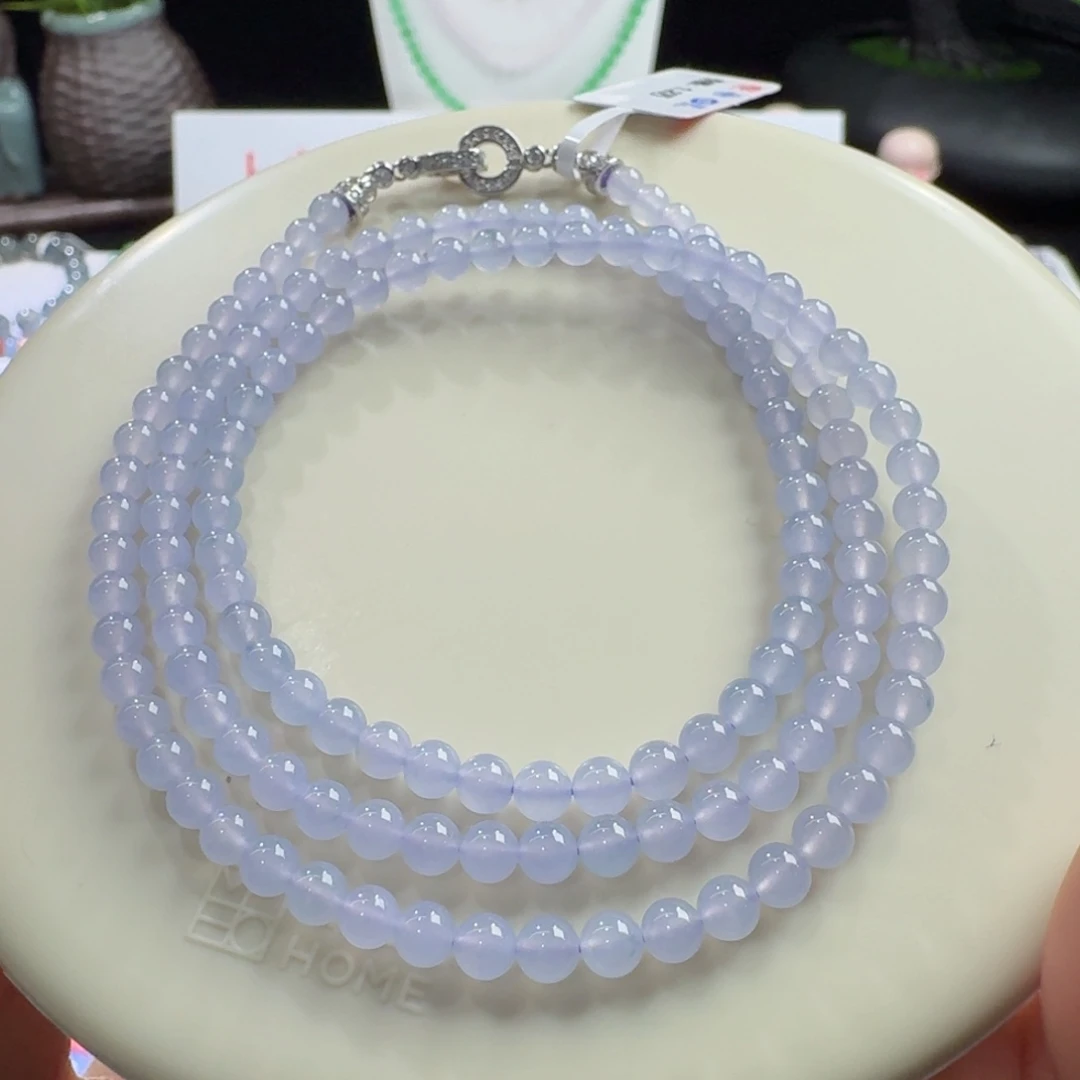 翡翠未镶嵌手链力力力力推！见光不失紫冰紫小米珠4.2mm