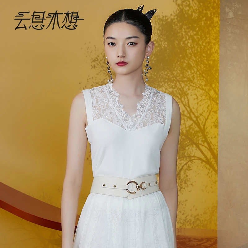 Ysimo-X云思木想新中式2024夏季新款蕾丝花边拼接背心吊带11341