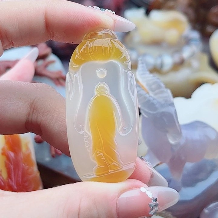 达***哥玛瑙未镶嵌手饰吊坠