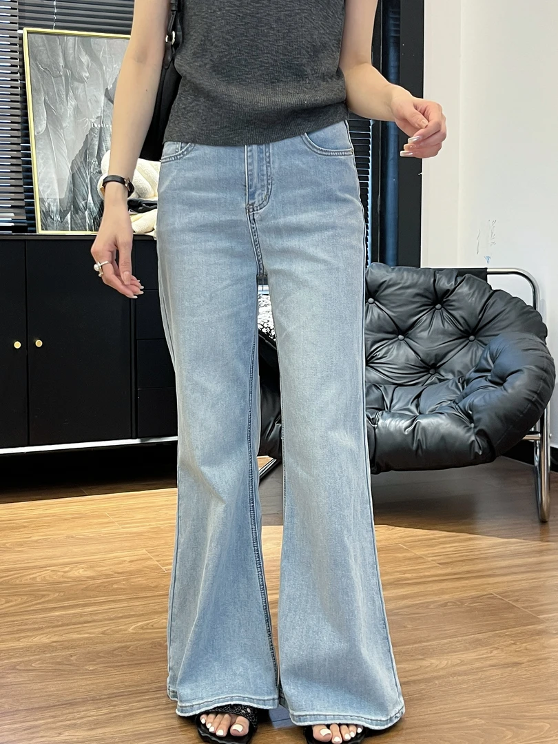 【Si&华严选】长腿神裤洋气四面弹微喇叭裤高腰喇叭牛仔长裤1568