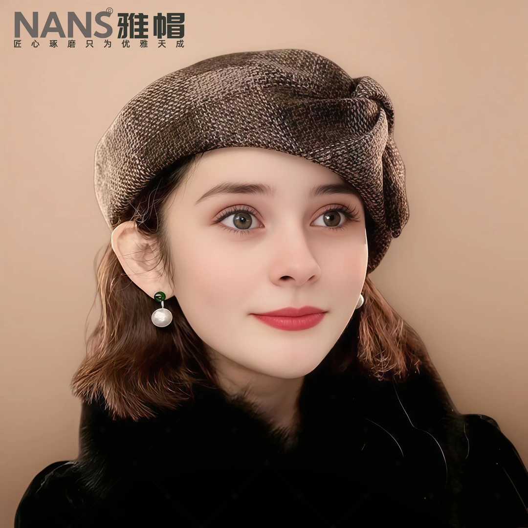 2025新款帽子女款冬季保暖百搭时尚高级秋冬加厚洋气休闲贝雷帽子
