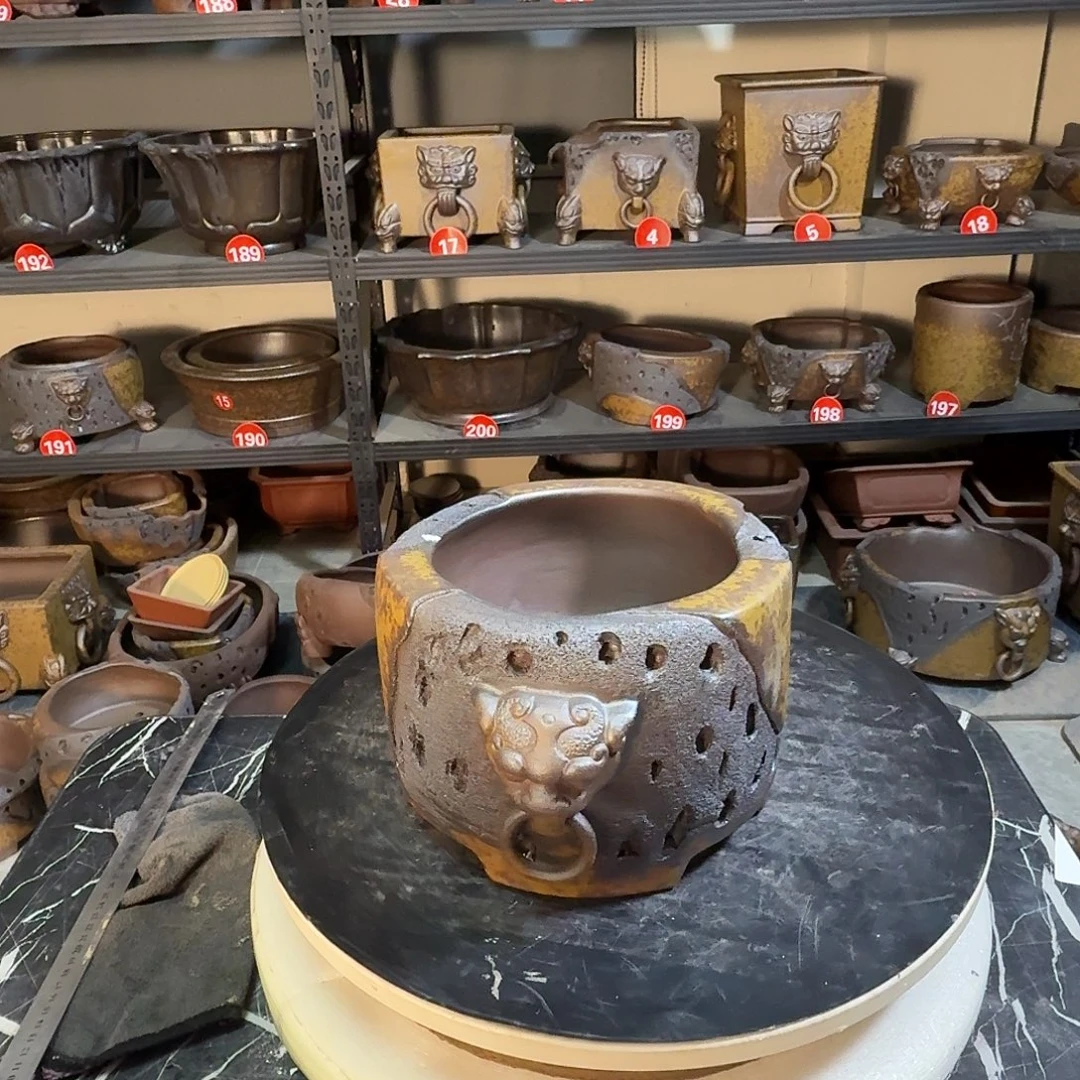 舒***中紫砂花盆紫砂花盆