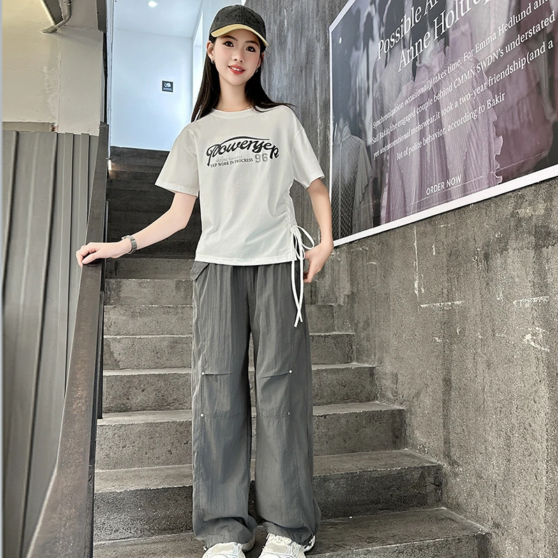 女大童套装夏装2025新款儿童装洋气初中学生12女童夏季15岁两件套