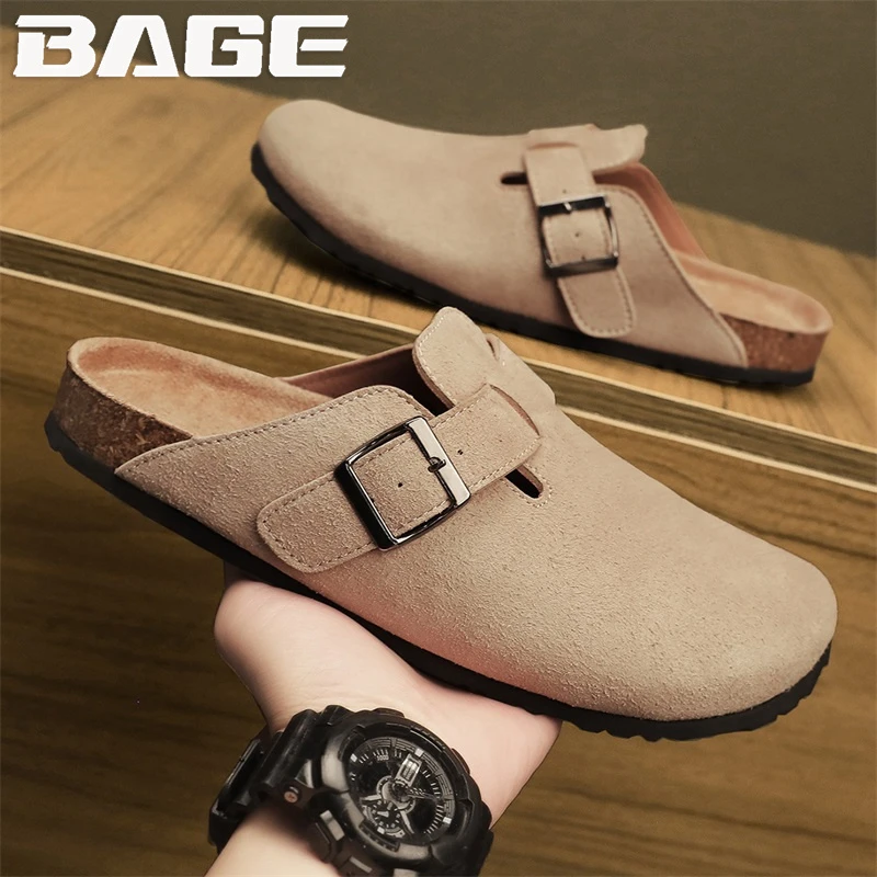 八哥勃肯鞋男冬季外穿厚底软木包头情侣休闲工作男士上班沙滩凉拖
