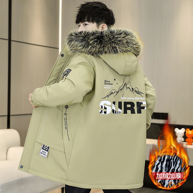 冬季派克服棉袄男2025年新款加厚棉衣外套男士潮流中长款加绒棉服