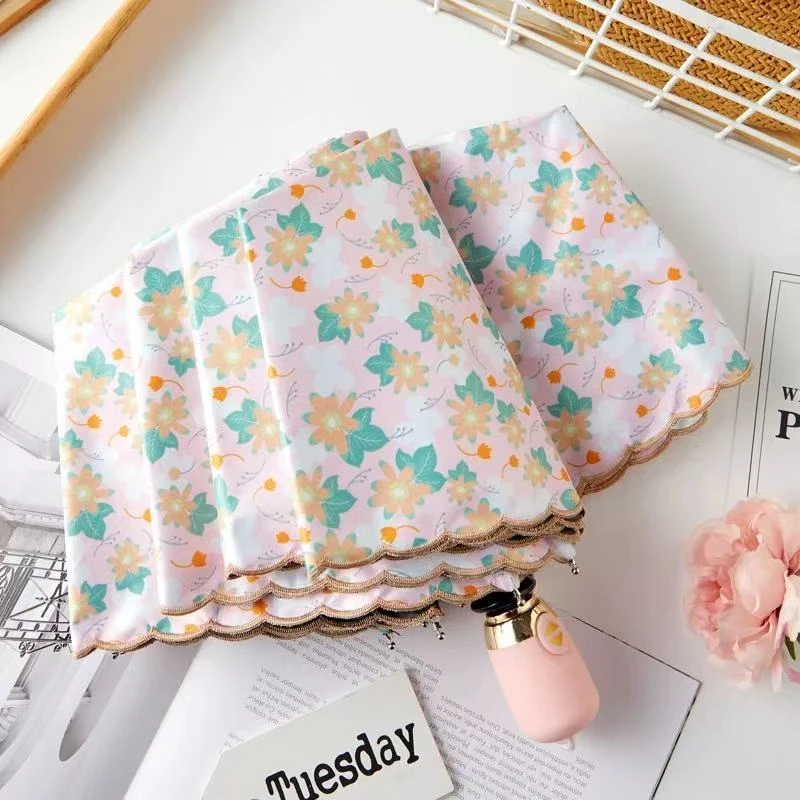 （801-900）默认微瑕疵，介意勿拍！晴雨两用折叠雨伞防晒防雨清新