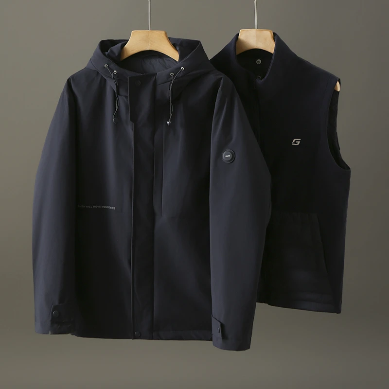 HY73剪标90白鸭绒一衣三穿+内里可脱卸当马甲羽绒服