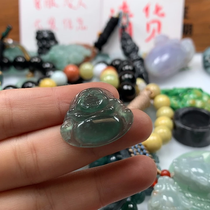 翡翠颈饰未镶嵌保真天然A货翡翠