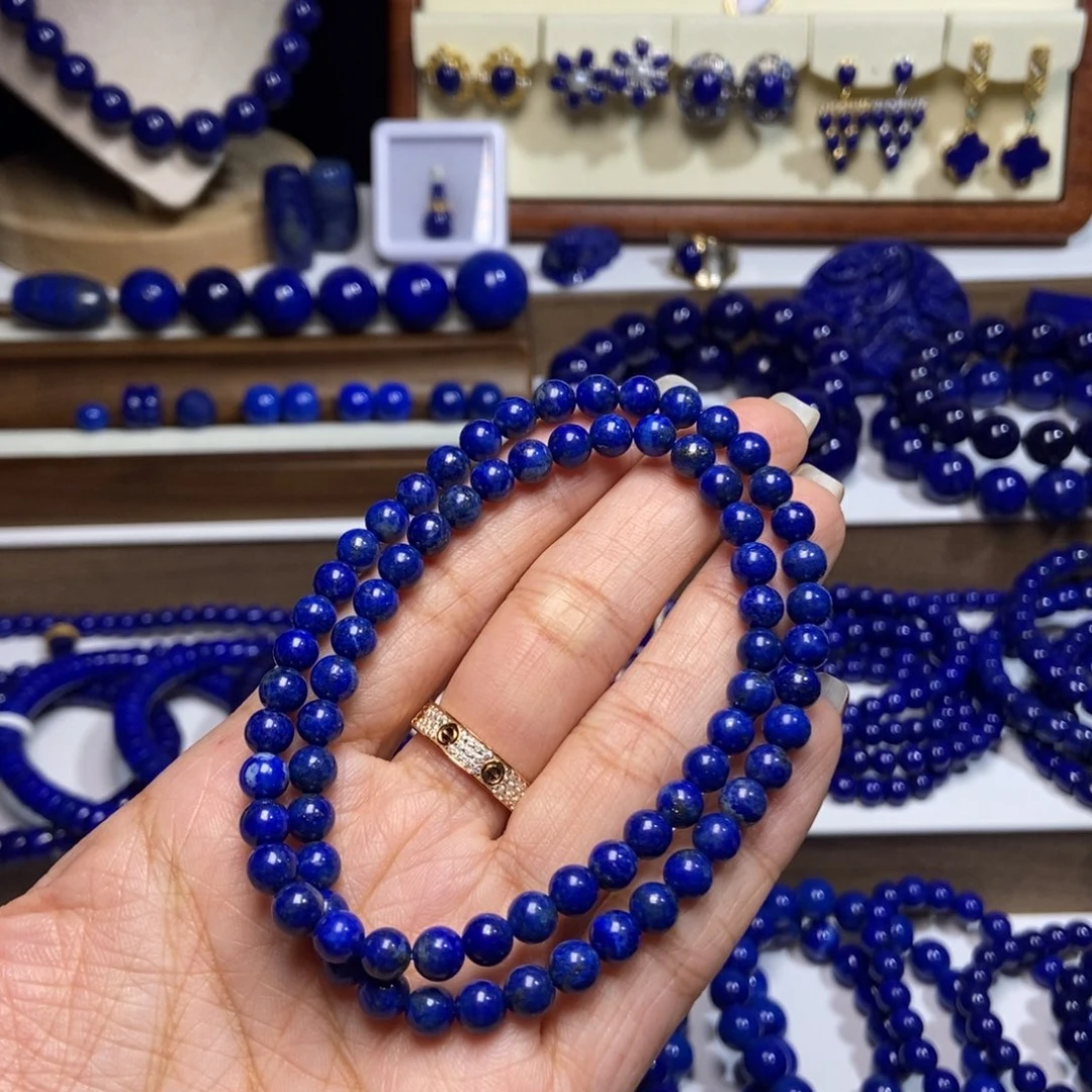 青金石未镶嵌福利 5.5mm双圈