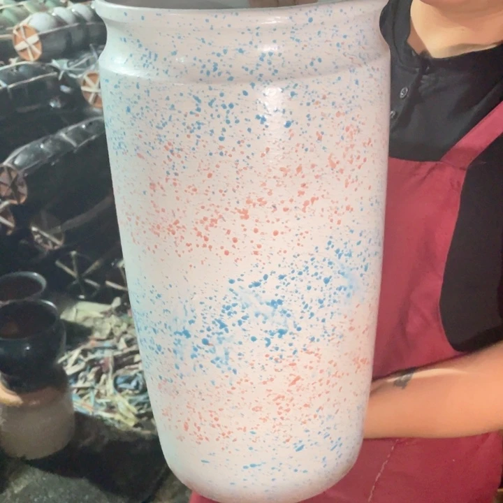 紫砂花盆口21高43瑕疵瑕疵