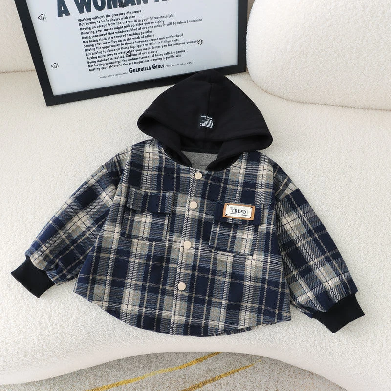 YeeHoO英氏【断码】儿童衣服男童春秋款2025新款儿童秋装衣服格子潮