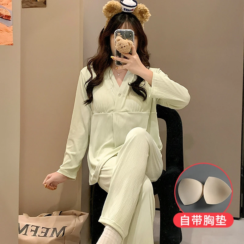 【柠檬学姐-专属】月子服夏季纯色棉质孕妇产后哺乳长袖家居服