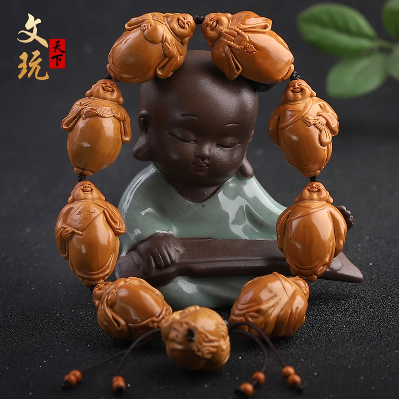 【财迷22大尺寸】橄榄核雕纯手工雕刻精选文玩首选高端手串上色快