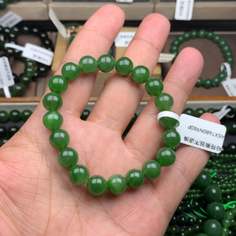 【闪购商品】未镶嵌手串和田玉（碧玉）追***～10