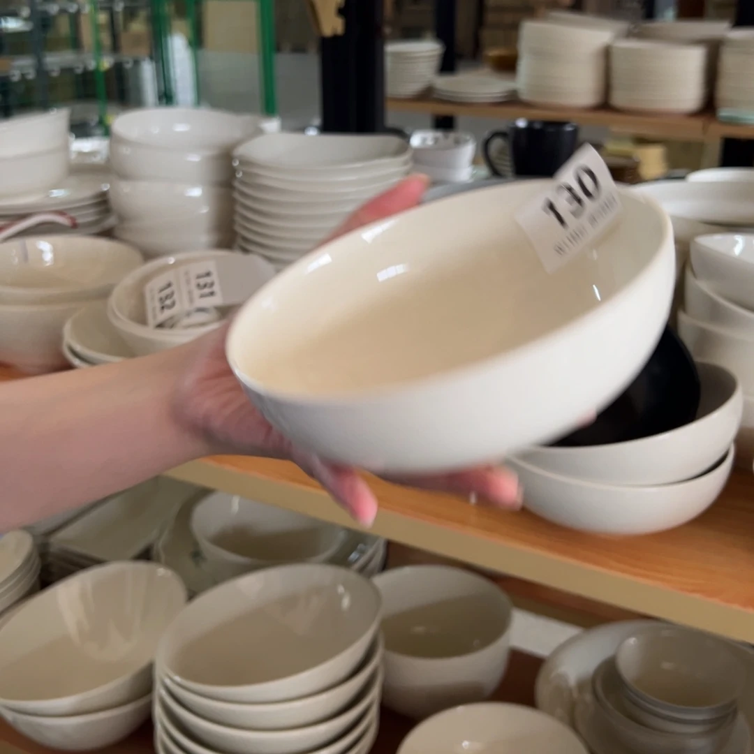 新骨瓷130瑕疵慎拍 暖白 6.25寸矮口面碗