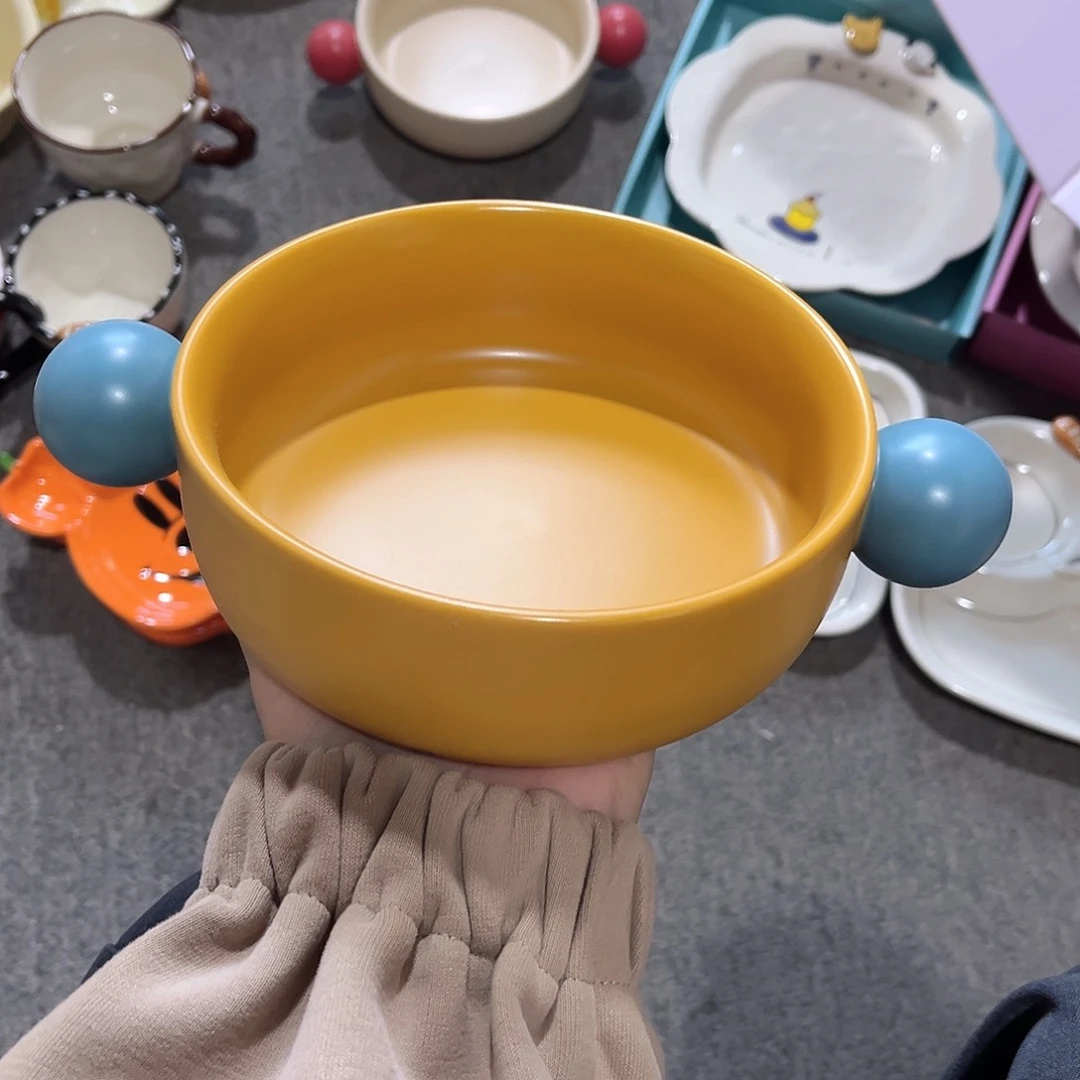 双耳球球陶瓷餐具6寸