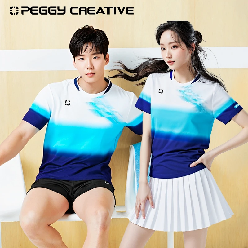 韩国佩极羽毛球服男女同款速干短袖运动上衣比赛训练服网球服T恤