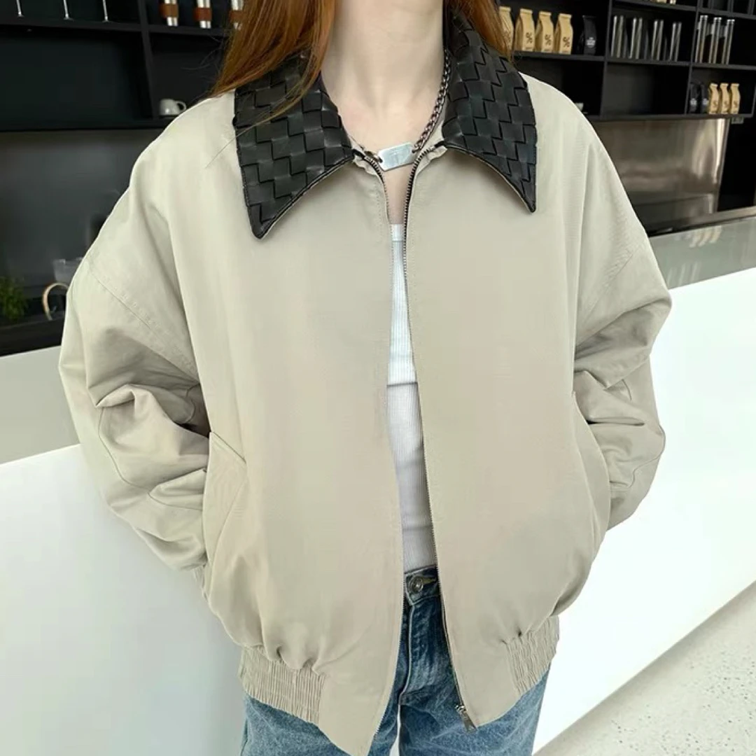 pureytalk编织领短宽惠灵顿夹克