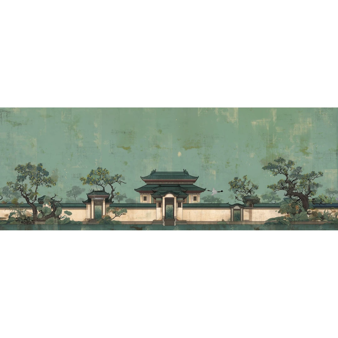 静德斋微喷蜡染加厚绢纸20米【 东方庭院】小楷行草书长卷宣纸