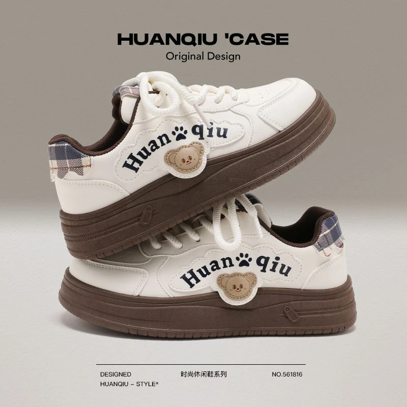 环球高级感小白鞋女春季厚底百搭休闲运动鞋小众原创设计感板鞋子