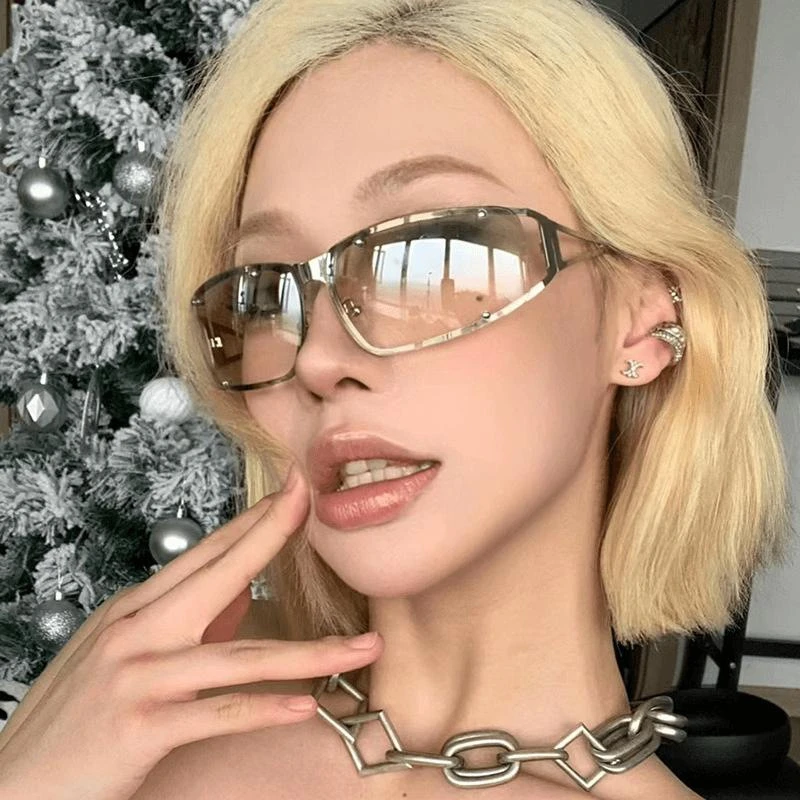 金属Y2K太阳镜镂空女欧美个性辣妹蹦迪派对墨镜时尚潮流bqeel大框