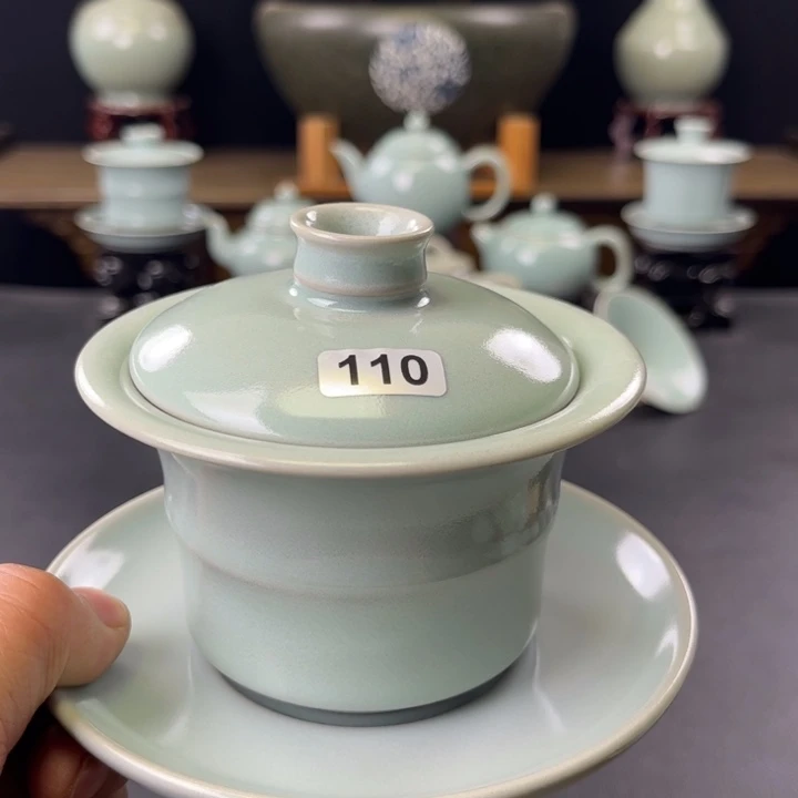 杯c****r仿古釉汝官窑竹节盖碗110号