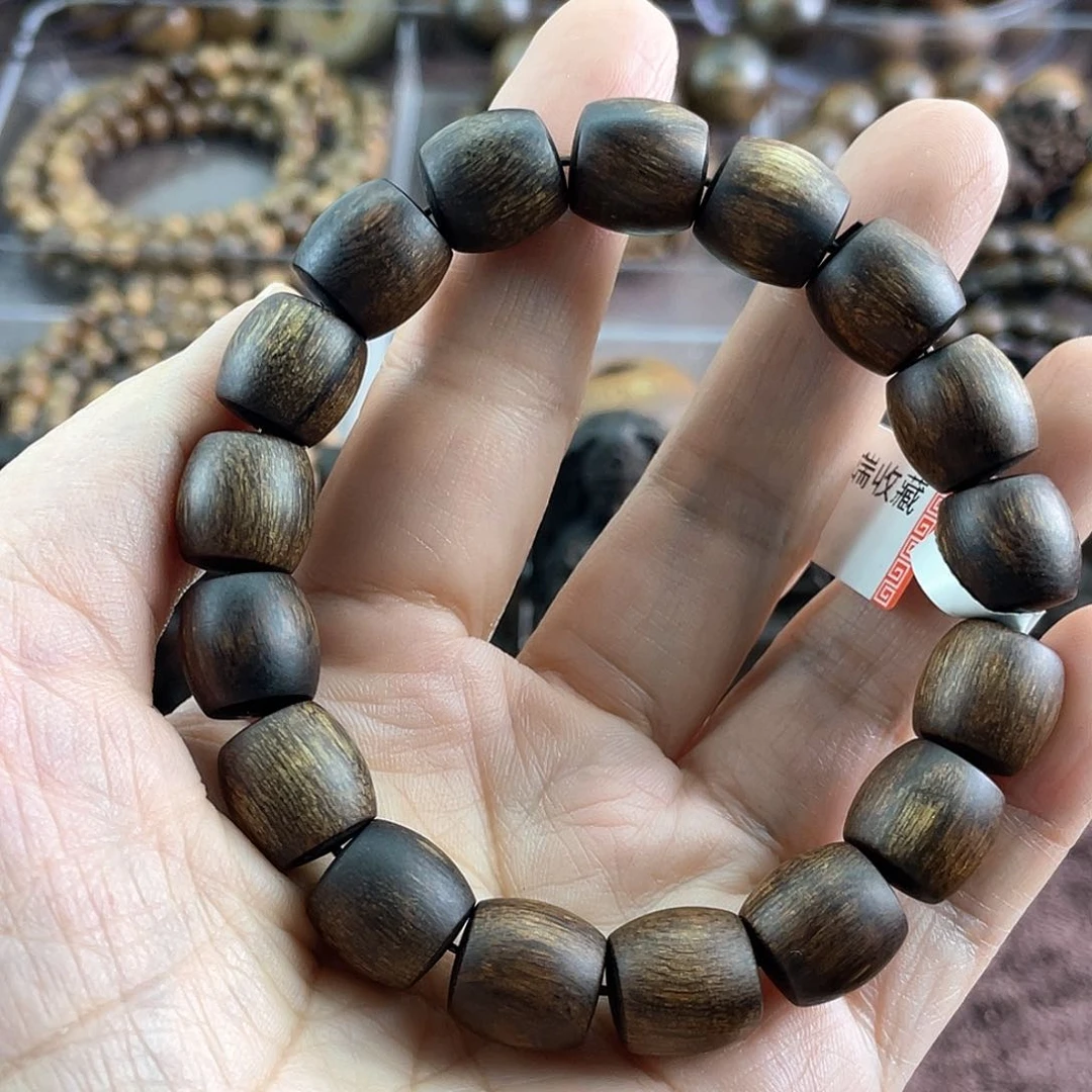 沉香手串L*E越南芽庄白棋虎斑留疤