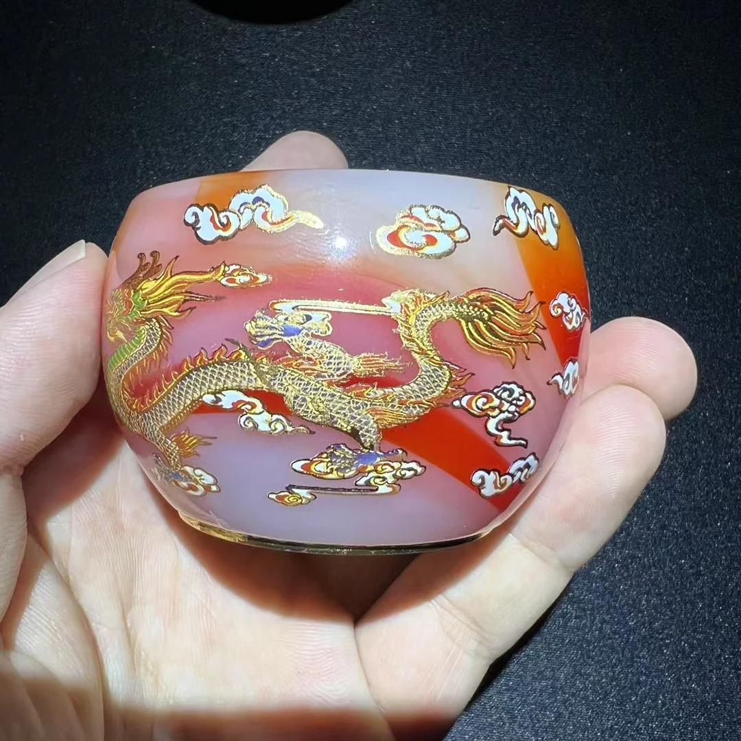 红琉璃龙凤杯   单杯