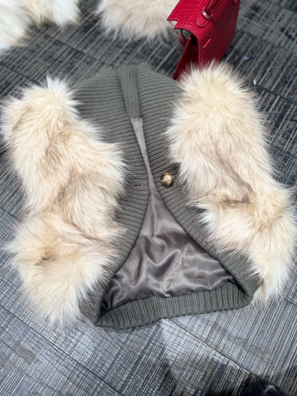 大气元（外套）复古针织环保毛马甲外套