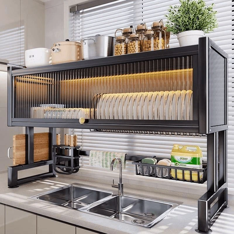 新疆西藏包邮厨房水槽置物架洗碗槽水池防尘碗柜台面收纳餐具多功
