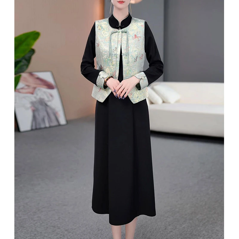 DBF-25A111AL 新款时尚2025年新款精致显瘦两件套连衣裙 M-5XL