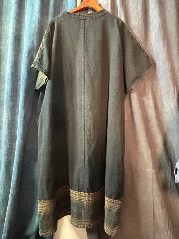 古布老布四季款上新复古民族风套头长袍