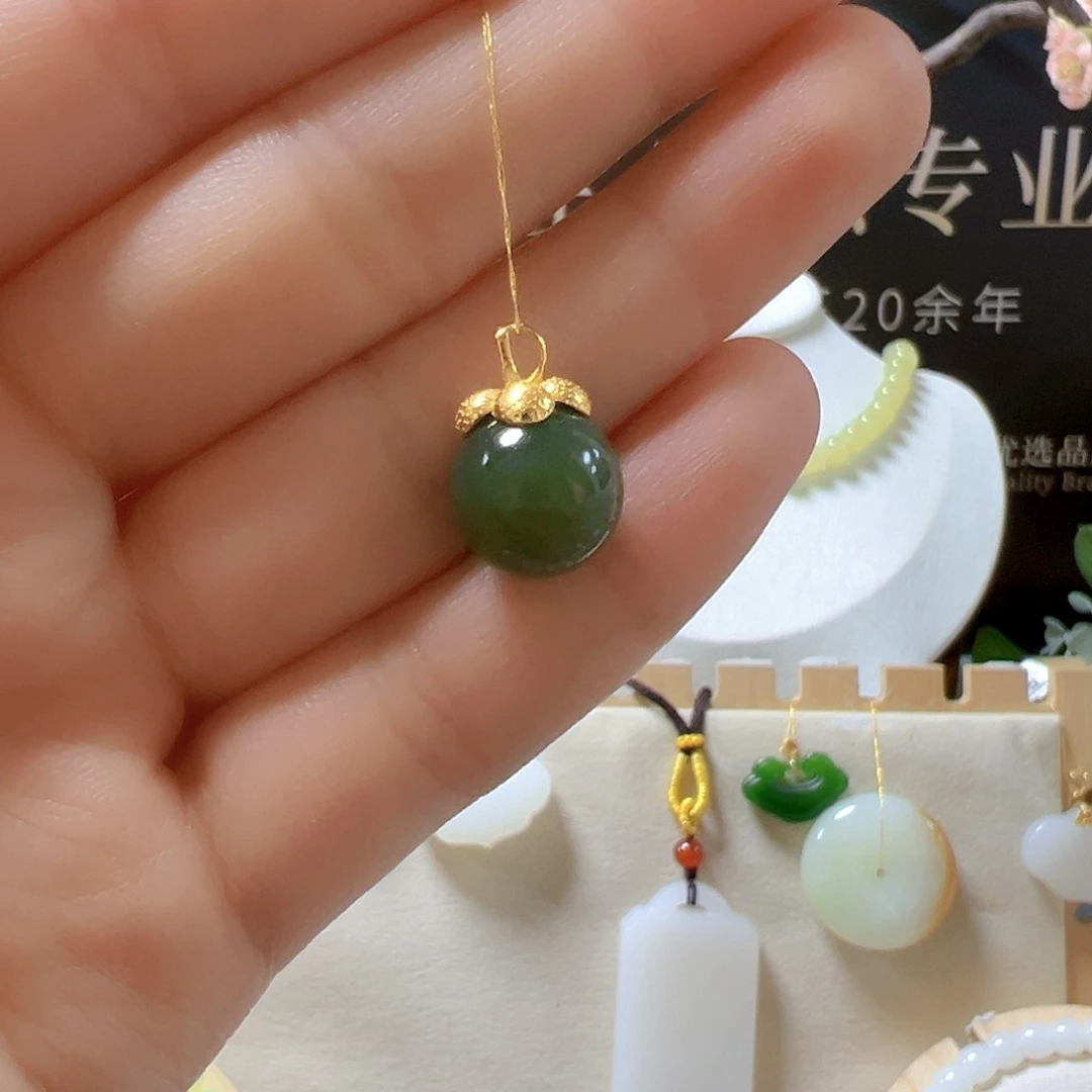 和田玉银S925镶嵌颈饰sj