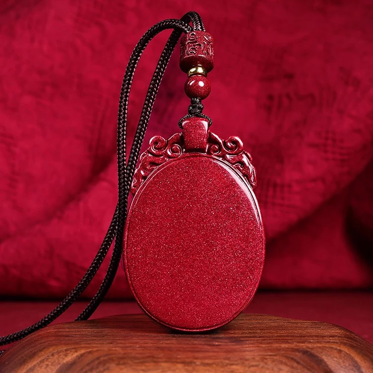 天然辰砂朱砂正品朱砂无事牌吊坠朱砂牌子挂件男女本命年吊坠礼物