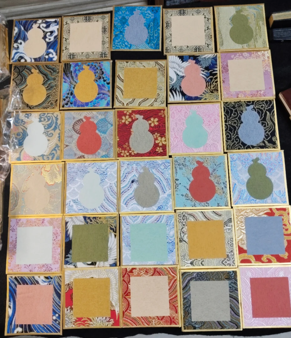 【到手价100张】清仓宋锦布褚笺加厚硬卡工笔画小楷行草书作品宣纸