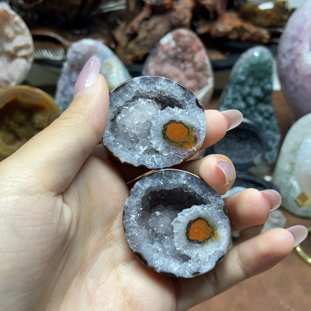 端***木紫晶未镶嵌摆件水晶