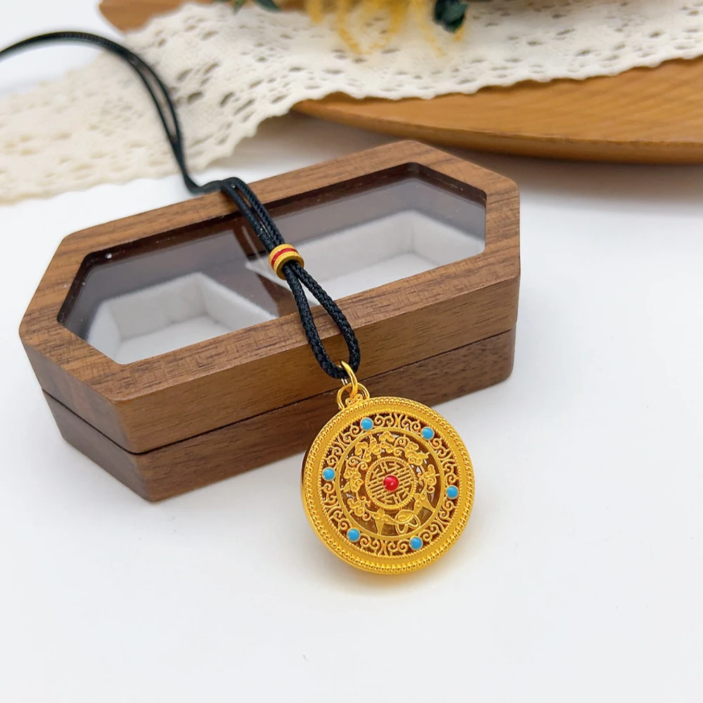 铜合金布艺项链 02683 好啊商店 八宝罗盘编绳项链 长度75cm左右