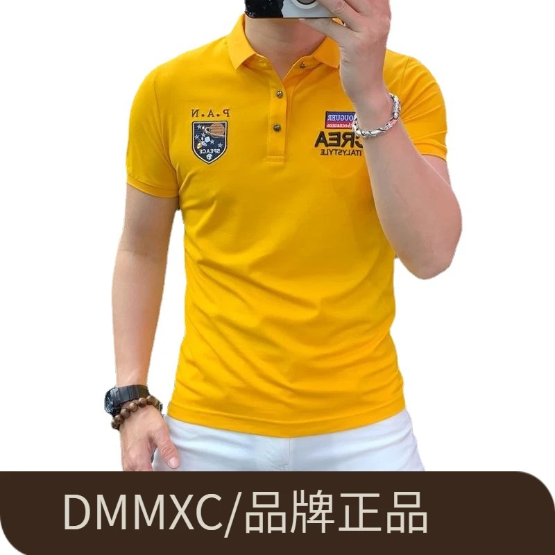 DMMXC潮牌男装短袖POLO衫刺绣字母爆款男士上衣夏季新款修身舒适
