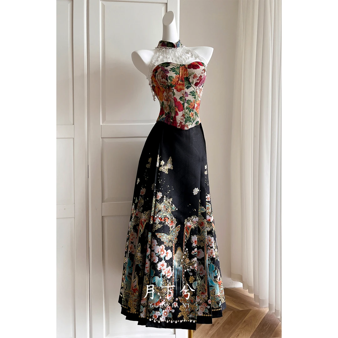 【月下兮-莫奈】马面裙2025国风订婚服日常可穿高级抹胸礼服敬酒服